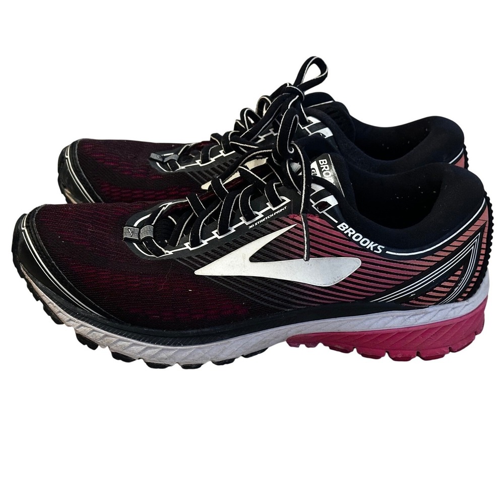 Brooks Black Pink Ghost 10 Running Shoes Women's Wide 9